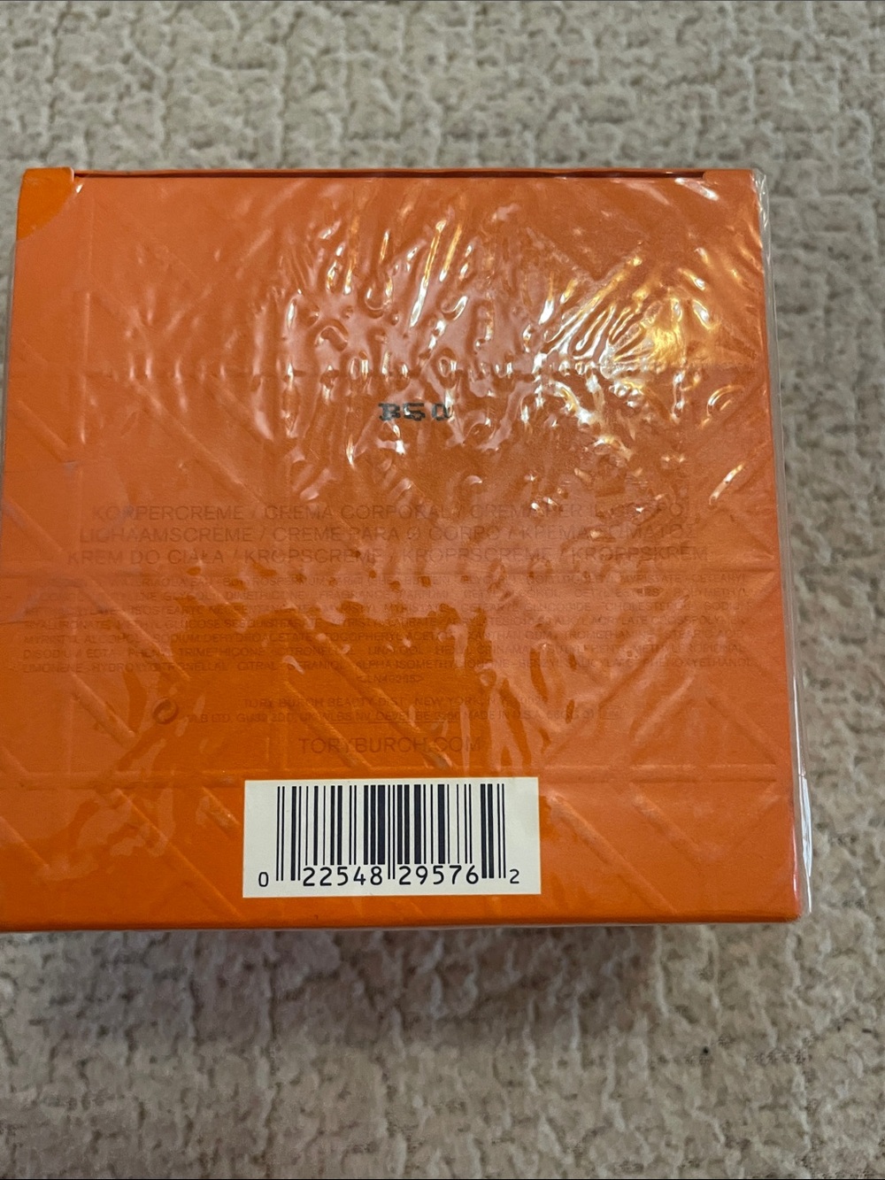 Tory Burch Orange & Gold Lightweight Body Cream. Sealed Package. - Picture 2 of 3